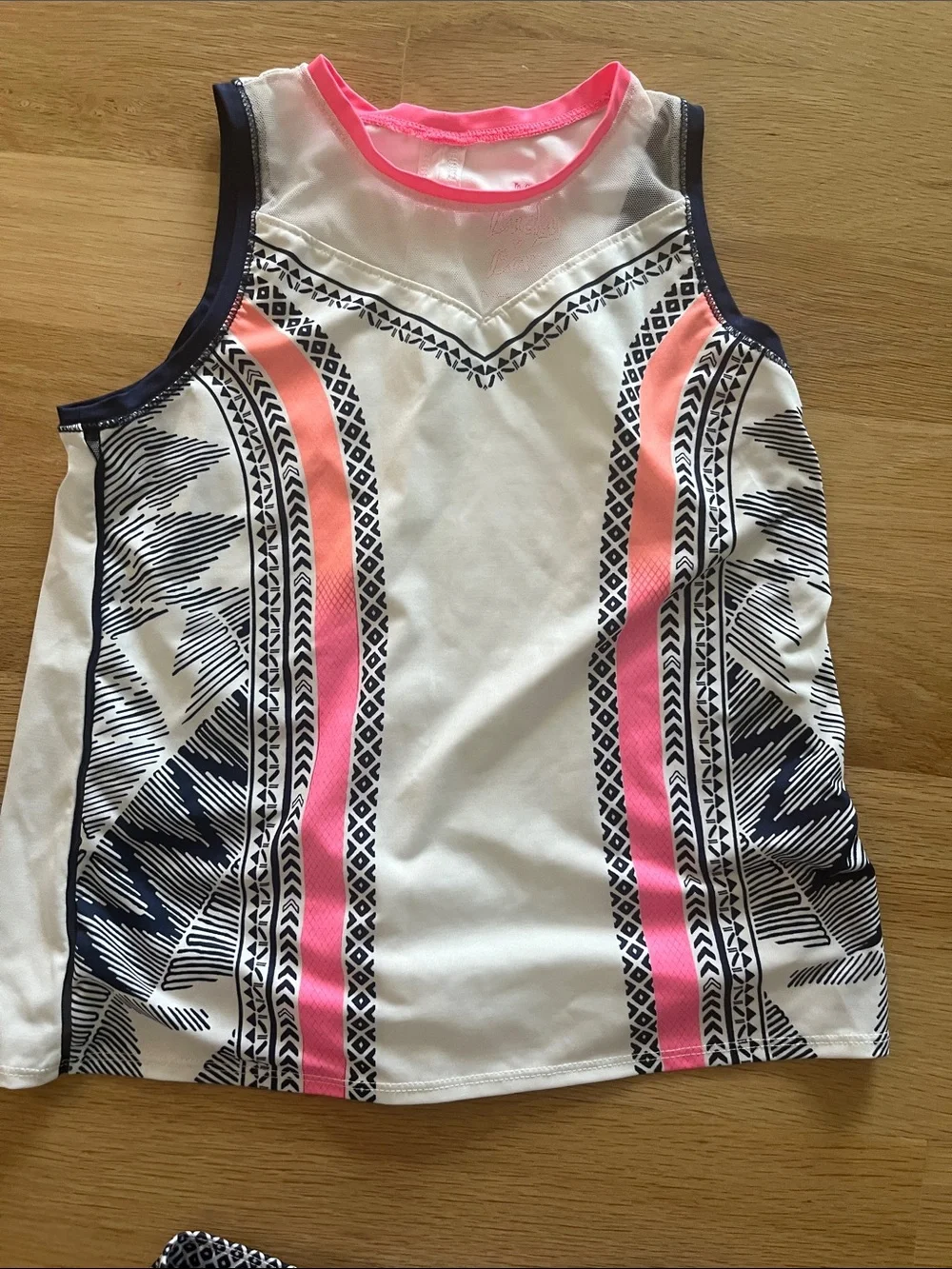 Lucky in Love White Tank & Skort Set with Pink and Navy Accents